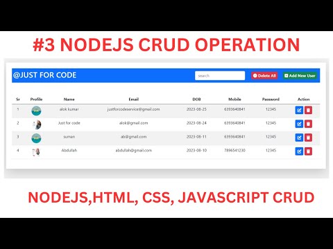 3 Crud Crud In Nodejs Create Read Update Delete Html Css Javascript Justforcode