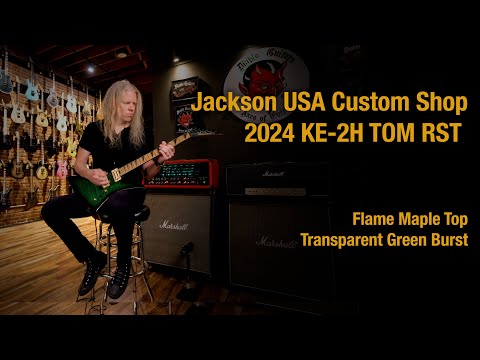 Jackson Usa Custom Shop KE-2H TOM Roasted Kelly Flame Maple Top Transparent Green Burst 2024 w/OHSC (B-stock) image 14