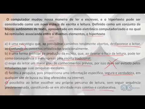 Português - Conceito de hipertexto e hiperleitor - ENEM