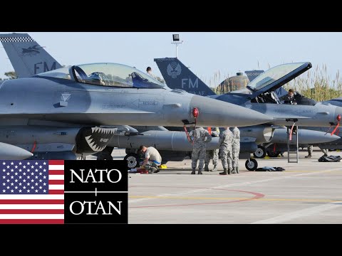 US Air Force, NATO. Powerful F-16 Fighting Falcons on exercises in Greece.