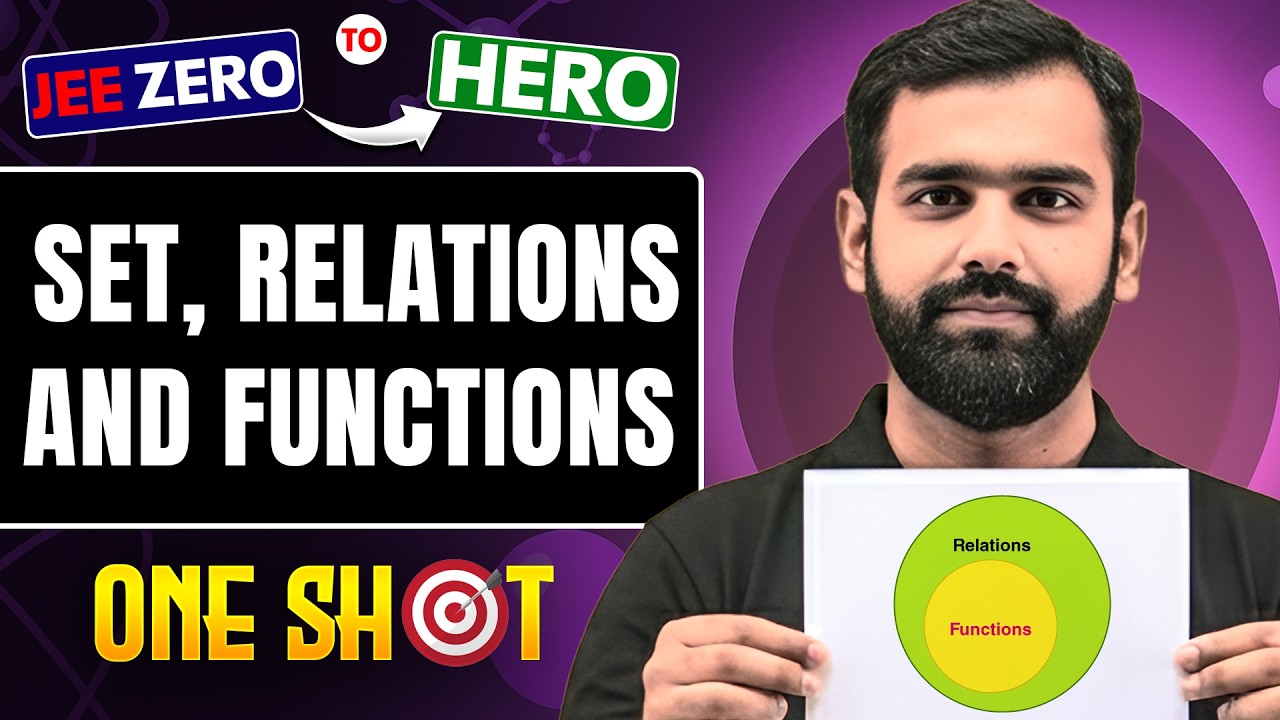 SET, RELATIONS AND FUNCTIONS Class 11 & 12 | Complete JEE Maths One Shot in Pure English