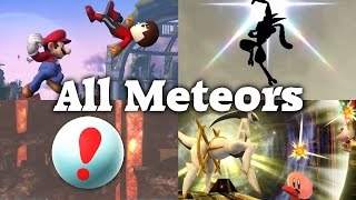 Super Smash Bros. 4 - All Meteor Smashes (DLC included)