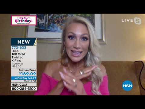 Dieci 10K Gold Twisted Electroform X Ring