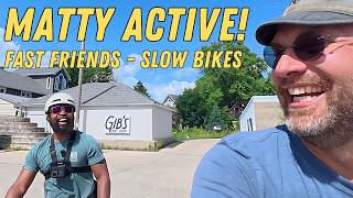 Building A SLOW BIKE For My New Friend MATTY ACTIVE! Then we EAT TACOS and go for a RIDE!