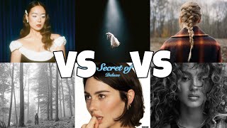 Bewitched vs Eternal Sunshine vs Evermore vs Folklore vs The Secret of Us vs TORI - Album Battle