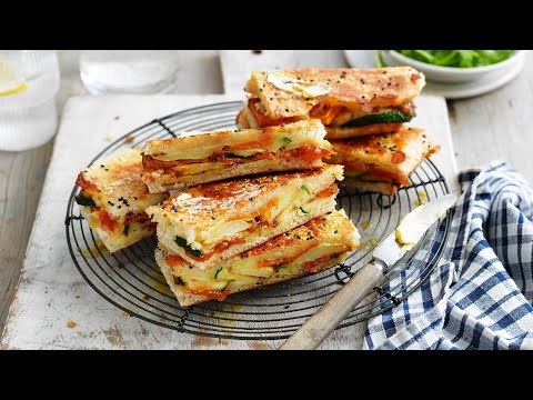 Leftover Roast Vegetable Turkish Bread Toastie