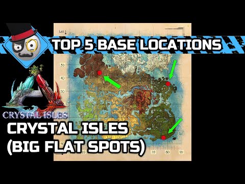 Steam Community Video Top 5 Base Locations Crystal Isles Ark Survival Evolved Big Flat Spots