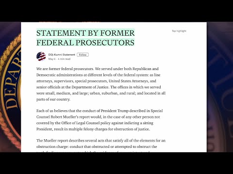 Nearly 400 former federal prosecutors have signed onto a letter saying President Donald Trump would have been charged with obstruction of justice if he were anyone other than the president. AP's Eric Tucker explains what it means. (May 6)