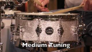 Video thumbnail for DW Performance Series 5.5x14 Snare Drum in Silver Sparkle by The Drum Shop - Portland, Maine