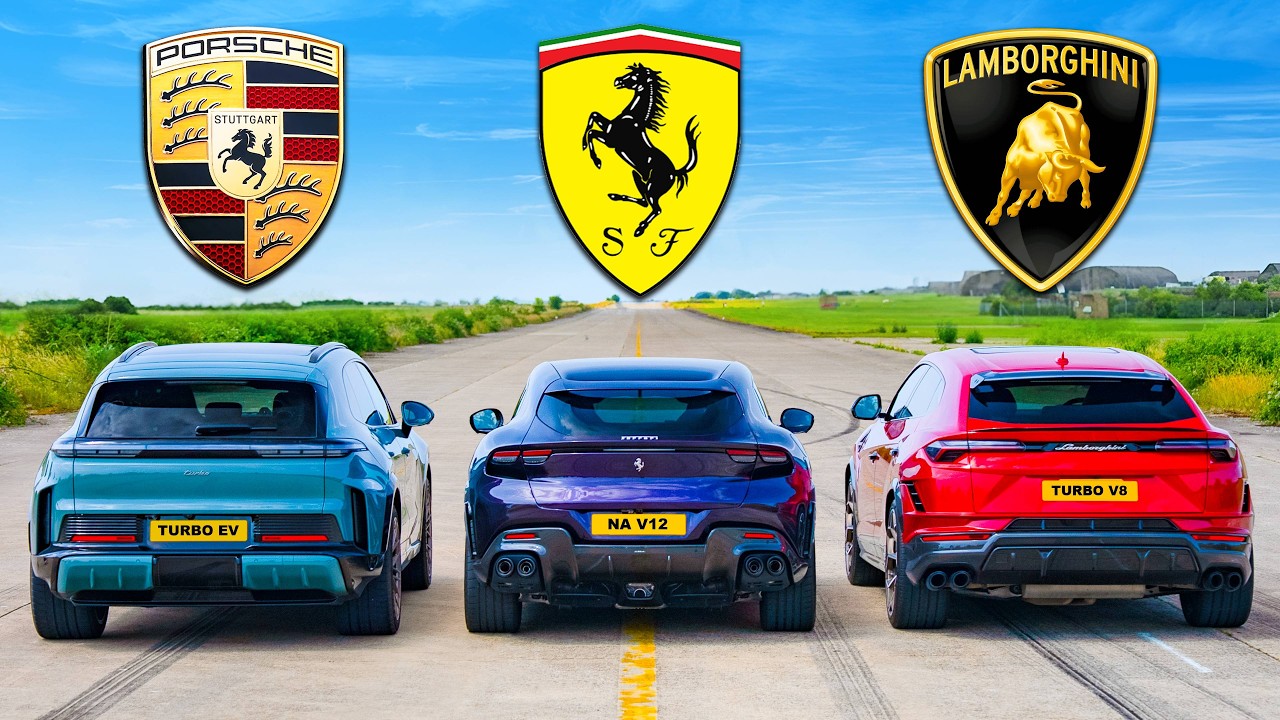 Nuevo Porsche Cayenne EV vs Ferrari Purosangue vs Lamborghini Urus: ARRANCONES
