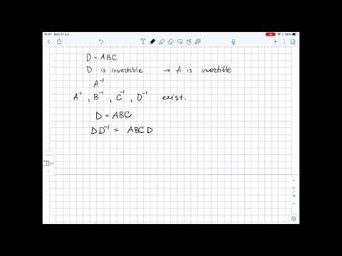 If the product D=ABC of three square matrices is invertible , then A must be ... | Plainmath