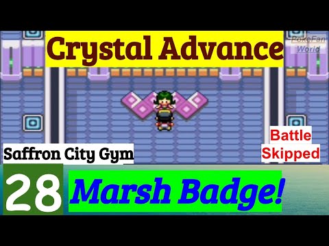 Pokemon Crystal Advance Part 28 Marsh Badge In Saffron City Gym | GBA Rom Hack