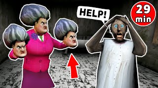 Granny vs Scary Teacher Monster vs Secret Forest Door - funny horror animation (30 mins of fun)