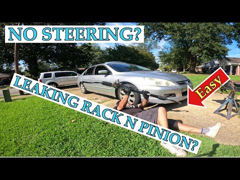 HOW TO EASILY REPLACE A STEERING RACK AND PINION ON A 2003-2007 HONDA ACCORD AT HOME SAVE MONEY.
