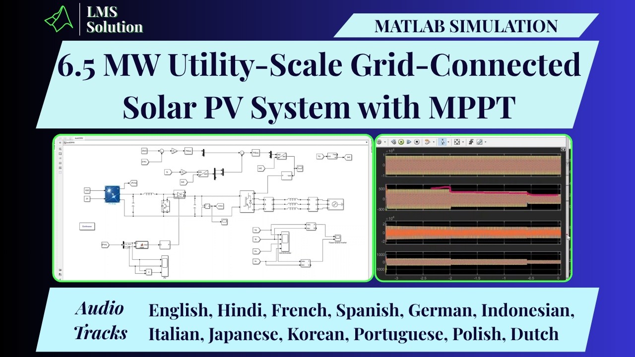 MATLAB Simulation of 6.5 MW Utility Scale Grid Connected Solar PV System with MPPT