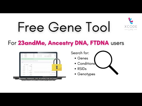 Xcode Life's Gene Tool | Free DNA Raw Data Tool | Use with 23andMe, AncestryDNA, FTDNA, MyHeritage