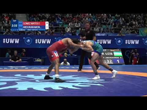 Qual. FS - 74 kg: F. GOMEZ MATOS (PUR) v. B. ABDURAKHMONO (UZB)