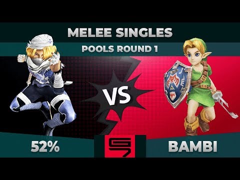 52% vs bambi - Melee Singles: Pools R1 Winners Semifinals - Genesis 7 | Sheik vs Young Link