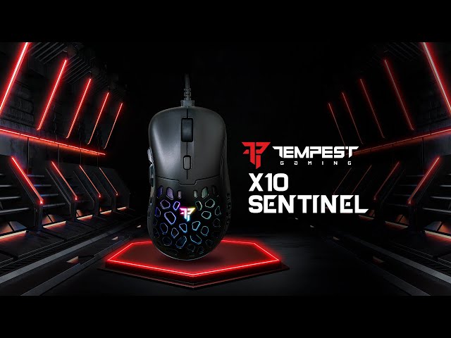 Mouse da gioco Tempest X10 Sentinel RGB 10.000 DPI Nero video