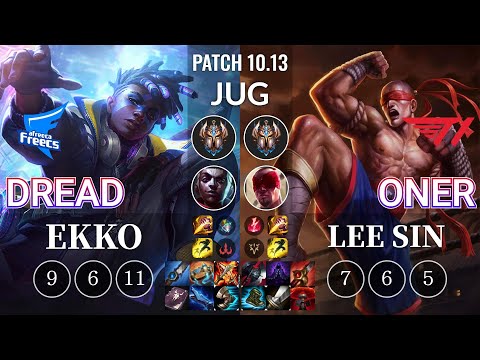 AF Dread Ekko vs T1 Oner Lee Sin Jungle - KR Patch 10.13