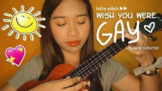 Video thumbnail of "wish you were gay (billie eilish) ukulele tutorial ♡"