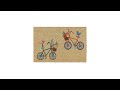 Paillasson coco vélos Beige - Bleu - Rouge - Fibres naturelles - Matière plastique - 60 x 2 x 40 cm