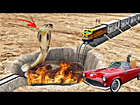 Realistic High Speed Crashes | Car vs Giant Snake | BeamNG Drive #10 | Very Dangerous 😱😱😱