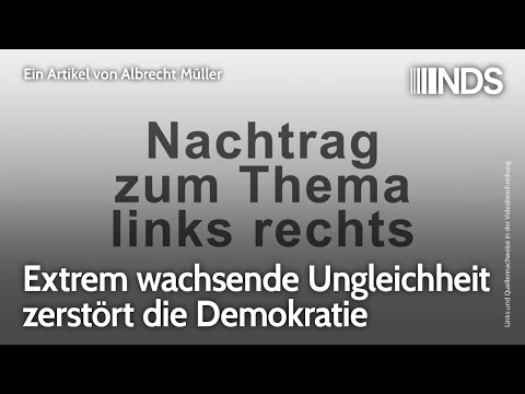 Extrem wachsende Ungleichheit zerstört die Demokratie | Albrecht Müller | NDS | 26.05.2020