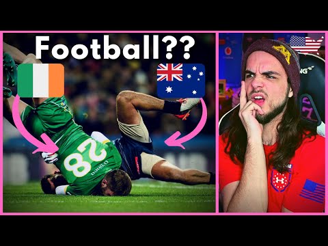 International Rules Football | AU vs IE | AMERICAN REACTS