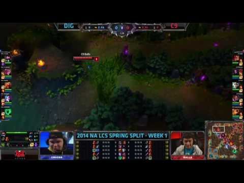 LCS 2014 NA Spring W1D3: DIG vs C9: C9 Balls dodging skills!