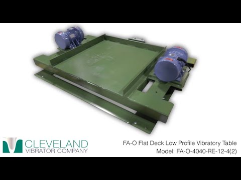 Flat Deck Low Profile Vibratory Table for Settling Canned Tuna - Cleveland Vibrator Co.