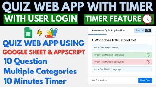 Time-Based Quiz Web App with Using Google Sheet and Apps script | B15