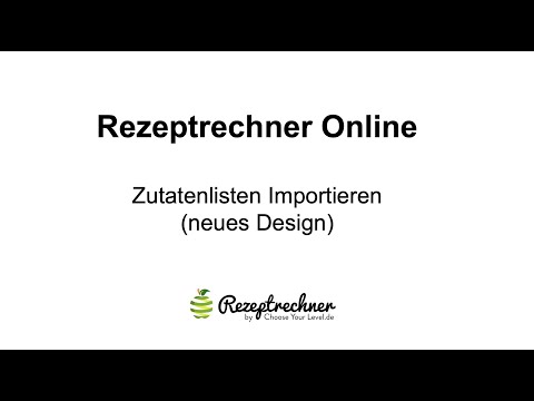 Rezeptrechner Importfunktion (neues Design)