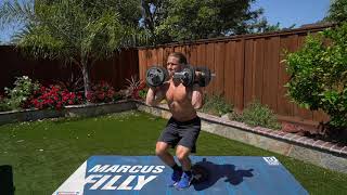 Cyclist Dumbbell Front Rack Squat exercise video thumbnail