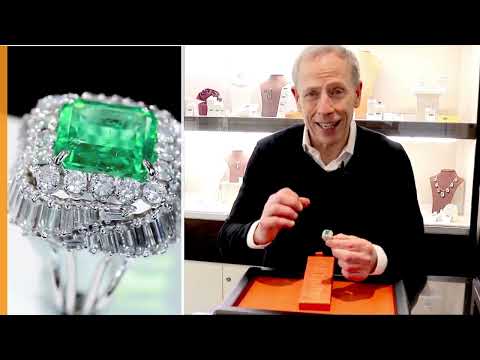 Vintage Emerald Cut Emerald and Diamond Ring