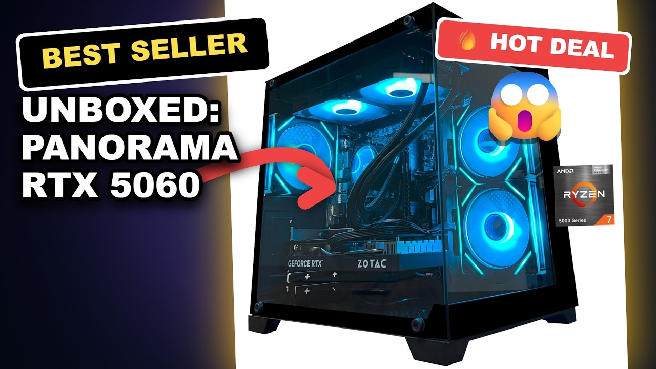 Unboxed: Panorama RTX 5060 Ti Ryzen 7 5700X Gaming PC Desktop Tower