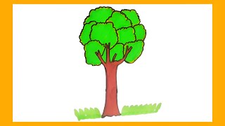 How to Draw a Tree | Simple Drawing Guide for kids and Beginners