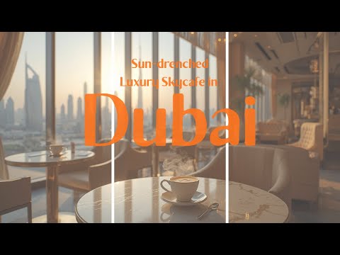 Golden Hour in Dubai ☀️ High-End Sky Cafe ☕ Smooth Arabic Chillout for Deep Work & Study (No Rain)