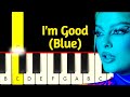 I'm Good (Blue) Intro - David Guetta & Bebe Rexha - Very Easy and Slow Piano tutorial - Beginner