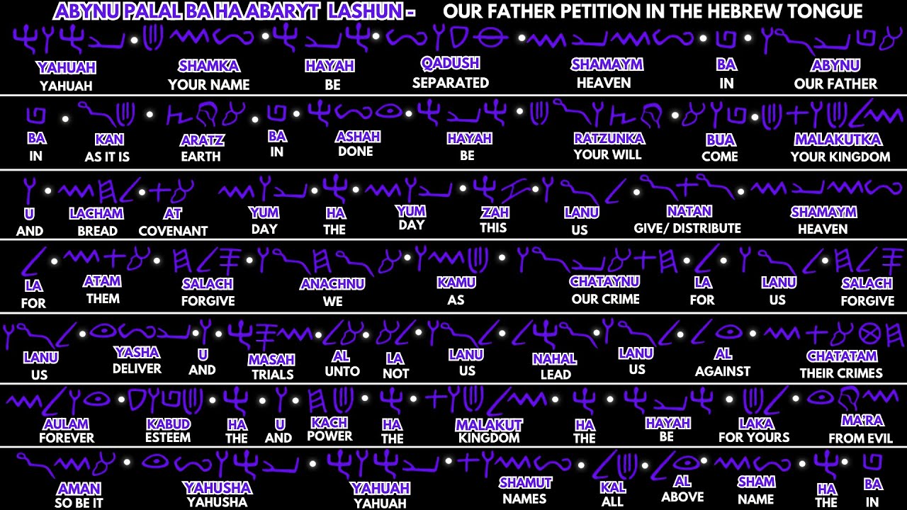 A Version of The Our Father Prayer In The Ancient Abaryt (Hebrew) Tongue!