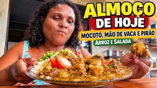 ALMOÇO DE HOJE NA ROÇA! Mocotó, Mão de Vaca, Pirão, Arroz e Salada pimenta 🌶️ | pegou fogo 🔥 