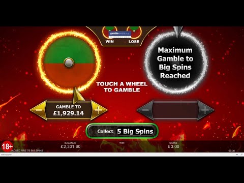 5 " Big Spins " on Gold Cash Big Spins @£6 Stake + 5 " Big Spins " on Stacked Fire 7s @ £3 Stake