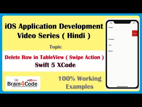 Delete Row in TableView with Swipe Action in Swift 5 XCode | Hindi | Easiest Way to Swipe Action.