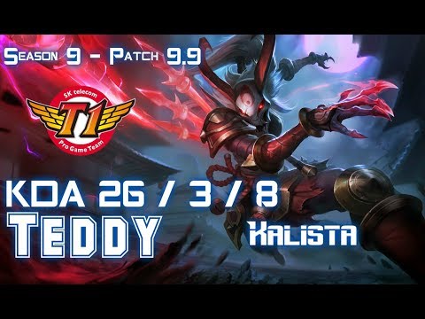 SKT T1 Teddy KALISTA vs JHIN ADC - Patch 9.9 KR Ranked