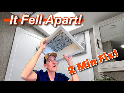 Quick Repair to Our RV Inner Skylight. Removal, Repair & Reinstall. And We Add Window Film To It.