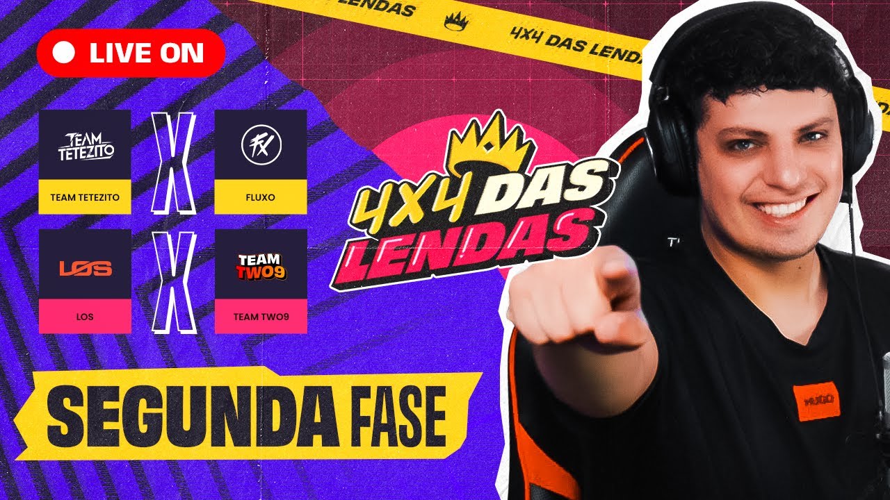 LOS X TEAM TWO9 - FLUXO X TETEZITO - 4x4 DAS LENDAS - FREE FIRE AO VIVO - DIA 6