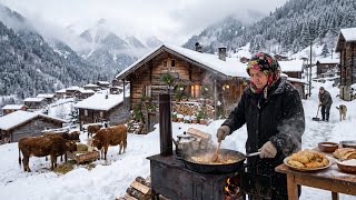 Two hours of life in Türkiye's snowy villages | Simple villages and heavy snow