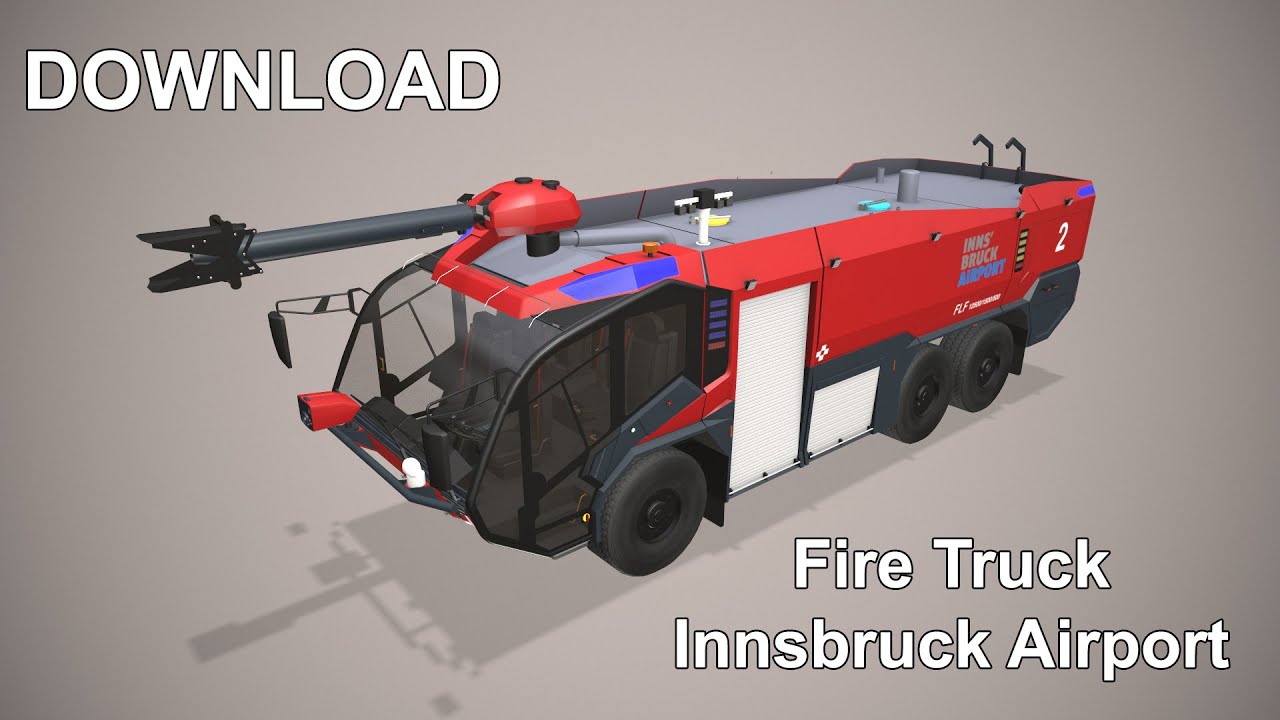 Airport Fire Truck 6x6 Innsbruck --386-- 3D Model
