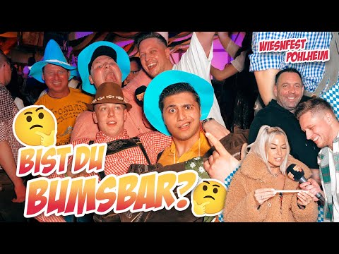 Are you BUMSBAR? 🤔 With ISI GLÜCK & IKKE HÜFTGOLD 🥳 Street poll at the WIESNFEST POHLHEIM 🍻🥨
