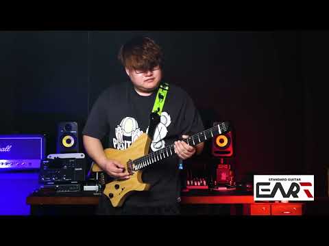Eart GW2-Pro Headless Electric Guitar, Roasted Ash Body,24F Rounded Ends Jumbo Stainless Steel image 10